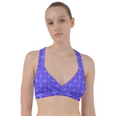 Decor Pattern Blue Curved Line Sweetheart Sports Bra by Semog4