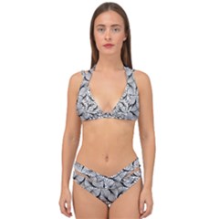 Abstract Seamless Pattern Double Strap Halter Bikini Set by Semog4