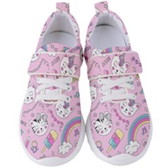 Beautiful Cute Animals Pattern Pink Women s Velcro Strap Shoes by Semog4