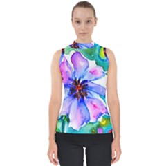 220cde476e6c434b8bbbaee3fd39d8f1 Mock Neck Shell Top by Fhkhan22