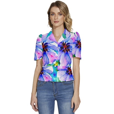 220cde476e6c434b8bbbaee3fd39d8f1 Puffed Short Sleeve Button Up Jacket by Fhkhan22