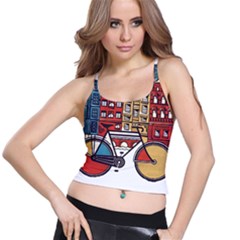 Amsterdam Graphic Design Poster Illustration Spaghetti Strap Bra Top by Salman4z