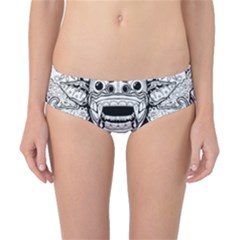 Balinese Art Barong Drawing Bali White Background People Classic Bikini Bottoms by Salman4z