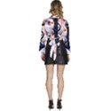 Anchor watercolor painting tattoo art anchors and birds Long Sleeve Tie Back Satin Wrap Top View4