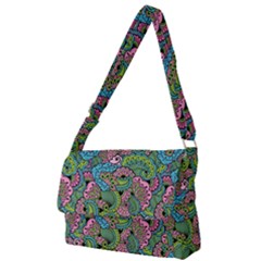 Background Texture Paisley Pattern Full Print Messenger Bag (l) by Salman4z