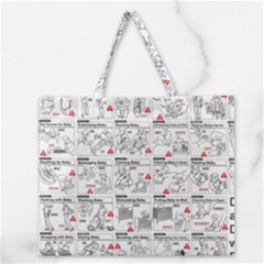 White Printer Paper With Text Overlay Humor Dark Humor Infographics Zipper Large Tote Bag by Salman4z