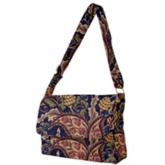 Leaves Flowers Background Texture Paisley Full Print Messenger Bag (l) by Salman4z