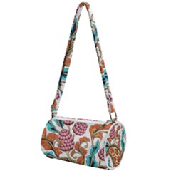 Flowers Pattern Texture White Background Paisley Mini Cylinder Bag by Salman4z