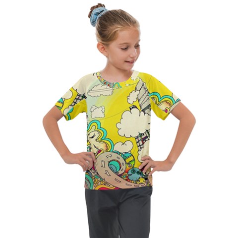 Doodle Wallpaper Artistic Surreal Kids  Mesh Piece Tee by Salman4z