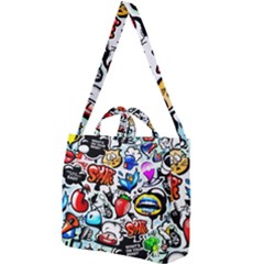 Graffiti Art Cartoon Comic Square Shoulder Tote Bag by Salman4z