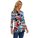Graffiti Art Cartoon Comic Long Sleeve Drawstring Hooded Top View3