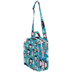 Blue Penguin Pattern Christmas Crossbody Day Bag by Salman4z