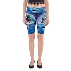 Orca Wave Water Underwater Yoga Cropped Leggings by Salman4z