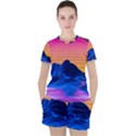 Sun Ultra Artistic 3d Illustration Sunset Women s Tee and Shorts Set View1