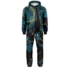 Hogwarts Castle Van Gogh Hooded Jumpsuit (men) by Salman4z