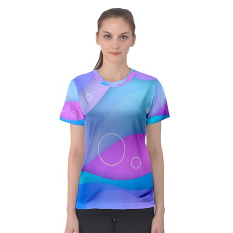 Colorful Blue Purple Wave Women s Sport Mesh Tee by Salman4z