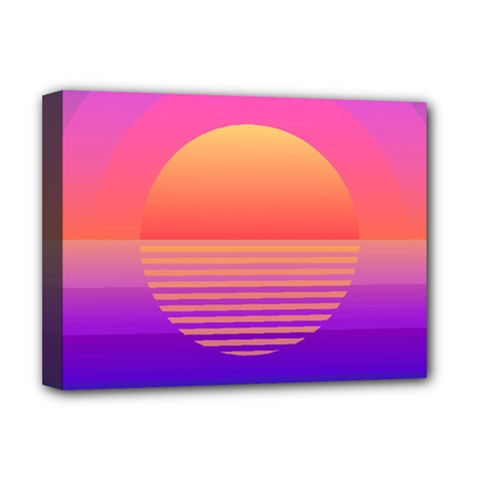 Sunset Summer Time Deluxe Canvas 16  X 12  (stretched)  by Salman4z