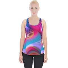 Colorful 3d Waves Creative Wave Waves Wavy Background Texture Piece Up Tank Top by Salman4z