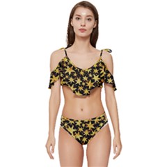 Shiny Glitter Stars Ruffle Edge Tie Up Bikini Set	 by Salman4z