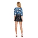 Waves Aesthetics Illustration Japanese Mid Sleeve Drawstring Hem Top View4