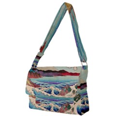 Wave Japanese Mount Fuji Woodblock Print Ocean Full Print Messenger Bag (l) by Salman4z