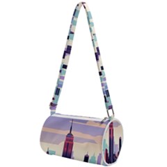 New York Skyline Cityscape Nyc New York City Landmark Mini Cylinder Bag by Jancukart