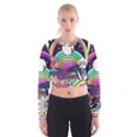 Rainbow Fun Cute Minimal Doodle Drawing Art Cropped Sweatshirt View1