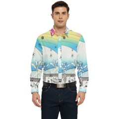 Rainbow Fun Cute Minimal Doodle Drawing 2 Men s Long Sleeve  Shirt by Jancukart