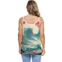Storm Tsunami Waves Ocean Sea Nautical Nature 2 Casual Spaghetti Strap Chiffon Top View4