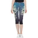 Vintage World Map Illustration Artwork Water Drop Digital Art arts Inside Out Lightweight Velour Capri Leggings  View1