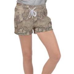 Vintage Europe Map Women s Velour Lounge Shorts by Sudheng