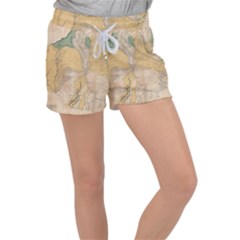 Vintage World Map Physical Geography Women s Velour Lounge Shorts by Sudheng