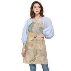 Vintage World Map Physical Geography Pocket Apron by Sudheng