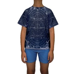 Vintage Astrology Poster Kids  Short Sleeve Swimwear by ConteMonfrey