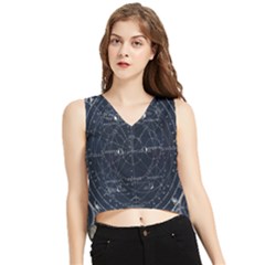 Vintage Astrology Poster V-neck Cropped Tank Top by ConteMonfrey