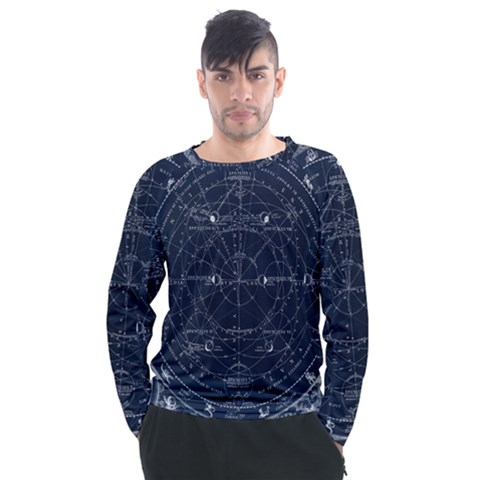 Vintage Astrology Poster Men s Long Sleeve Raglan Tee by ConteMonfrey