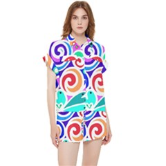 Crazy Pop Art - Doodle Circles   Chiffon Lounge Set by ConteMonfrey
