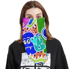 Crazy Pop Art - Doodle Buddies  Face Covering Bandana (triangle) by ConteMonfrey
