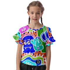 Crazy Pop Art - Doodle Buddies  Kids  Cut Out Flutter Sleeves by ConteMonfrey