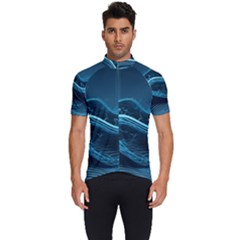 Technology Computer Background (1) Men s Short Sleeve Cycling Jersey by Simbadda