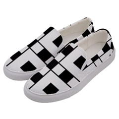 Black And White Pattern Men s Canvas Slip Ons by Amaryn4rt