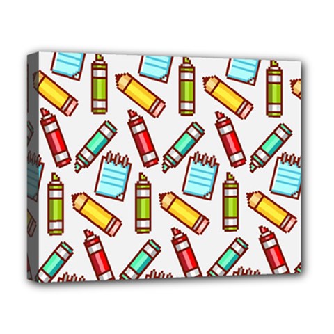 Seamless Pixel Art Pattern Deluxe Canvas 20  X 16  (stretched) by Amaryn4rt