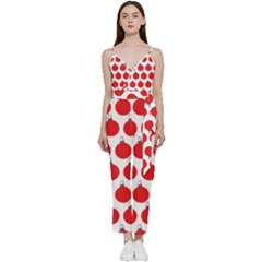 Christmas Baubles Bauble Holidays V-neck Spaghetti Strap Tie Front Jumpsuit by Amaryn4rt