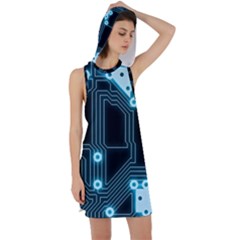 A Completely Seamless Background Design Circuitry Racer Back Hoodie Dress by Amaryn4rt