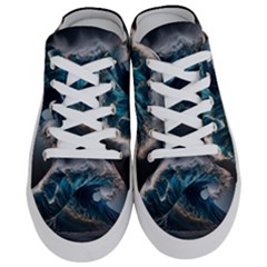 Tsunami Waves Ocean Sea Water Rough Seas Nature Half Slippers by Wegoenart
