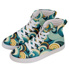 Waves Ocean Sea Abstract Whimsical Abstract Art 6 Men s Hi-top Skate Sneakers by Wegoenart