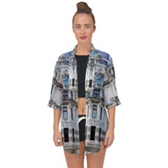 Squad Latvia Architecture Open Front Chiffon Kimono by Celenk