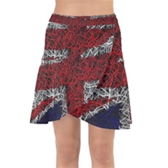 Union Jack Flag Uk Patriotic Wrap Front Skirt by Celenk
