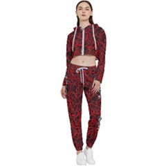 Union Jack Flag Uk Patriotic Cropped Zip Up Lounge Set by Celenk