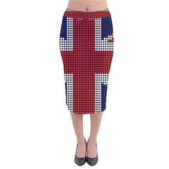 Union Jack Flag British Flag Velvet Midi Pencil Skirt by Celenk